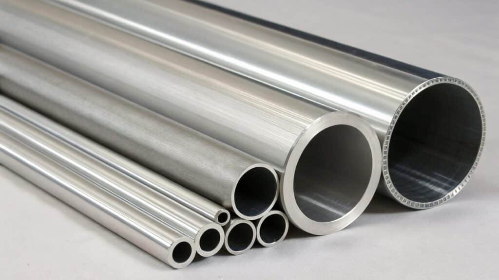 An infographic with icons representing aluminum's key properties: a feather for lightweight, a shield for corrosion resistance, and a lightning bolt for conductivity.